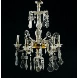 Lámpara estilo Carlos III de cristal, soplado, facetado y tallado. La Granja, S. XIX .