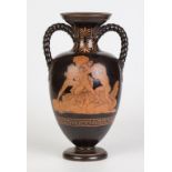 Jarron de cerámica de "figuras rojas" siguiendo modelos etruscos. Dillwyn (1831-1850) Inglaterra.