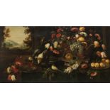 ATRIBUIDO A FRANCISCO BARRERA (c. 1595-1658) Bodegón de flores, frutas y caza muerta