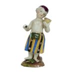 “Alegoría”, figura escultórica de porcelana esmaltada. Sitzendorf, turingia, h. 1900