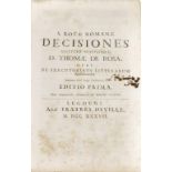 TOMMASO DE ROSA. “S. Rotae Romanae decisiones noviter novissimae ... Editio Prima” 2 vols. en 1..