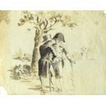 CÍRCULO DE FRANCISCO DE GOYA, H. 1800 Tertulia en un jardín