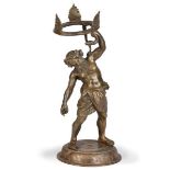 Sileno de Pompeya, en bronce.Italia, época Grand Tour, attribuido al taller de Chiurazzi.S. XIX.
