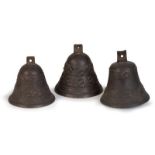 Lote de tres campanas de bronce, S. XVIII