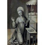 ESCUELA CASTELLANA, H. 1500.Anunciación: La Virgen