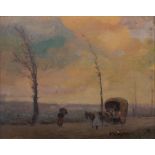 RICARDO BAROJA NESSI (Huelva, 1871-Navarra, 1953)Personajes paseando en una carreta