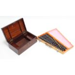 A 19th century mahogany trinket box with part fitted interior, 16¼” wide; together with a Chinese