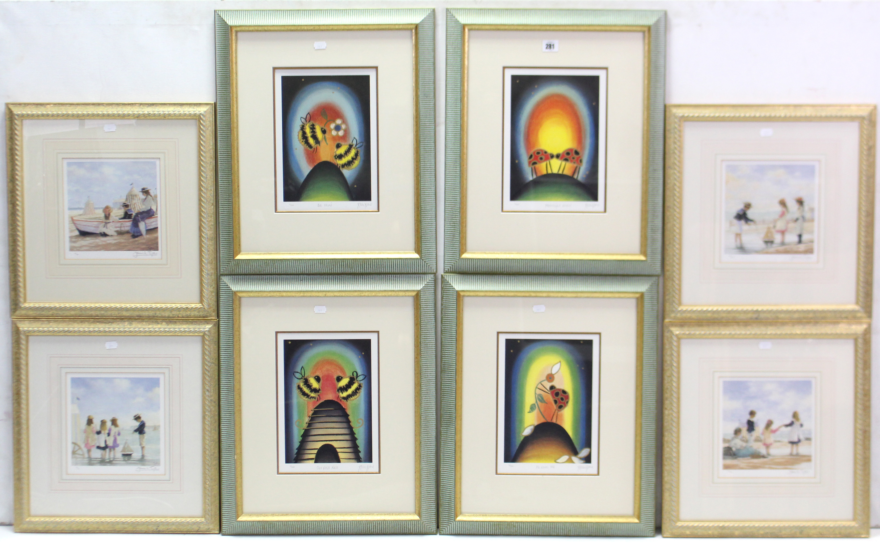 Four Limited Edition coloured prints by Kelly Jane; together with eight various other Limited