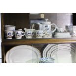 A Noritake Primastone thirty-seven piece extensive coffee service with foliate decoration, four oval