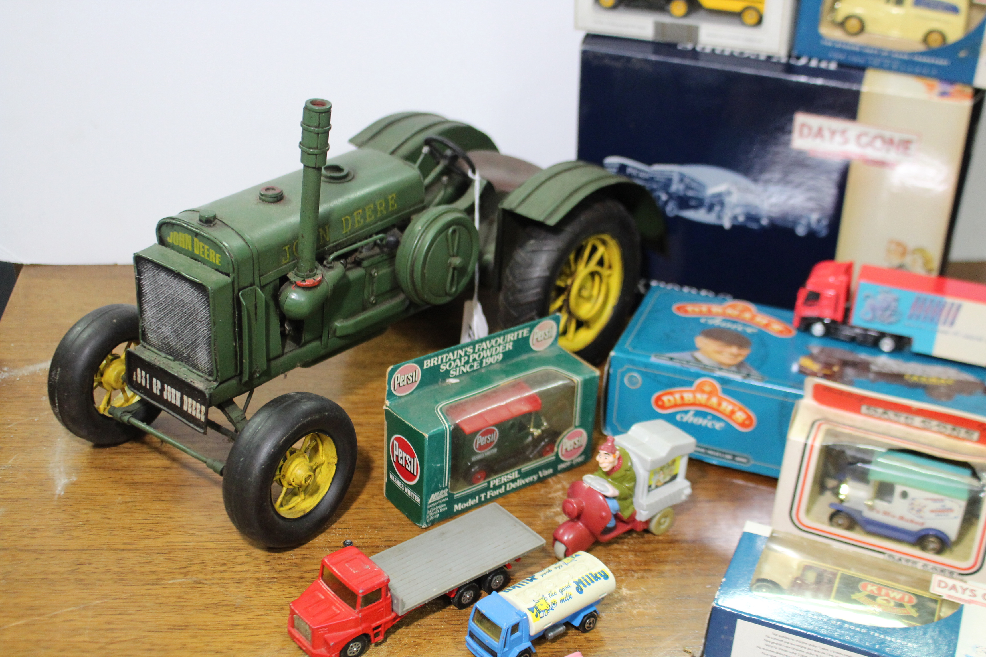 A reproduction tinplate model of a “John Deere” tractor; & approximately twenty various other - Image 2 of 3