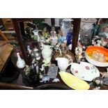 Various items of decorative china, pottery, glassware, etc.