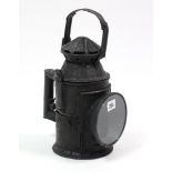 A reproduction railway lantern, 11” high.