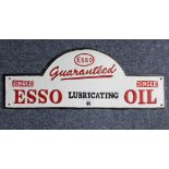 A reproduction painted cast-iron sign “SINGLE ESSO LUBRICATING OIL”, 18¼” X 7¼”.