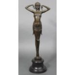 After D. H. Chiparus; a cast bronze figure of a female dancer wearing Egyptian style costume, on