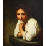 ARCHER JAMES OLIVER, A.R.A. (1774-1842). “Girl At A Window”, after Rembrandt Van Rijn. Oil on