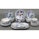 A late 19th century Copeland Spode “Chanticleer” pattern fifty-piece part dinner service, comprising