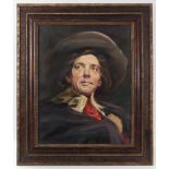 ENGLISH SCHOOL, late 19th century. A head-&-shoulders portrait of a gentleman wearing wide-brimmed