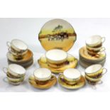 A Royal Doulton Coaching Series ware extensive thirty-five piece part tea service.