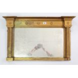 A small gilt frame overmantel mirror (w.a.f.), 31½” wide x 19¼” high; & two rectangular wall