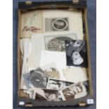 Various loose antique engravings; prints; postcards, etc.