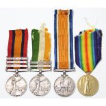 A Boer War & First World War group of four, awarded to: Pte. A. W. Watson, East Yorkshire Regt.,