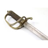 A George V British infantry officer’s dress sword, the 34” long blade with etched scroll design,