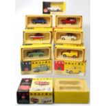 Nine various Vanguards scale model cars & vans, all boxed.