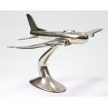 A large chrome-plated shop’s display model of a WWII Flying Fortress B17 aeroplane, 26¼” wide x 15¼”