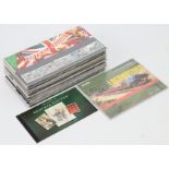 Forty five packs of Royal Mail special issue mint stamps; & a “Classic Locomotives” pack of stamps &