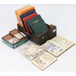A collection of G.B. (including 1d Black) & foreign stamps in six albums/stock-books; a quantity