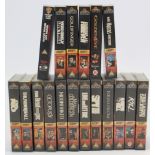 Thirty-one Carry On VHS cassettes; & eighteen James Bond 007 VHS cassettes.