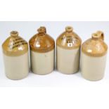 Four stoneware flagons “A. C. MCNISH, LEOMINSTER”, “CATER STOFFELL & FORTT, BATH”, P & A. H.