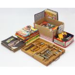 A child’s eleven-piece part tool kit with case; together with various children’s annuals &