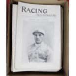 Forty-four volumes of “RACING ILLUSTRATED” magazine, circa late 19th century.