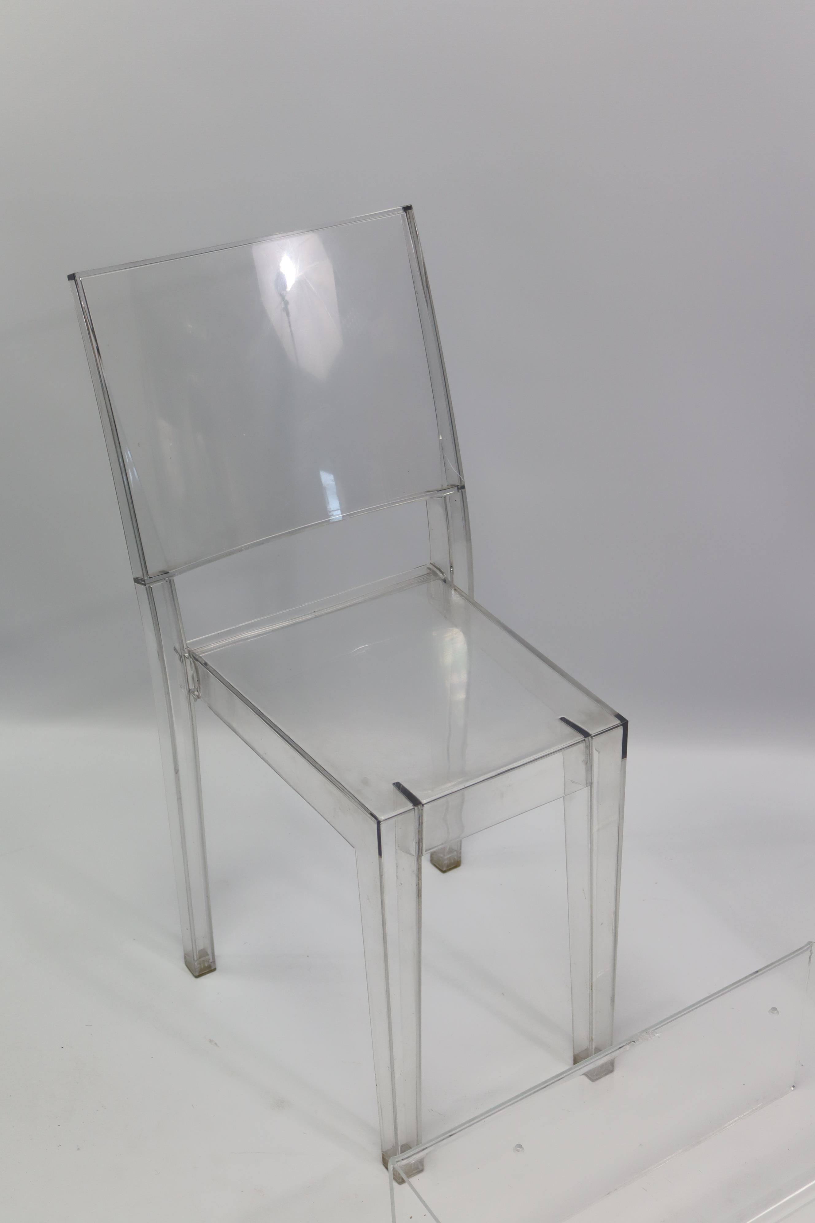 A pair of Italian “La Marie” clear Perspex dining chairs by Starck for Kartell; & a similar - Image 3 of 10