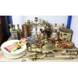 Various items of decorative china, pottery, metalware, etc.