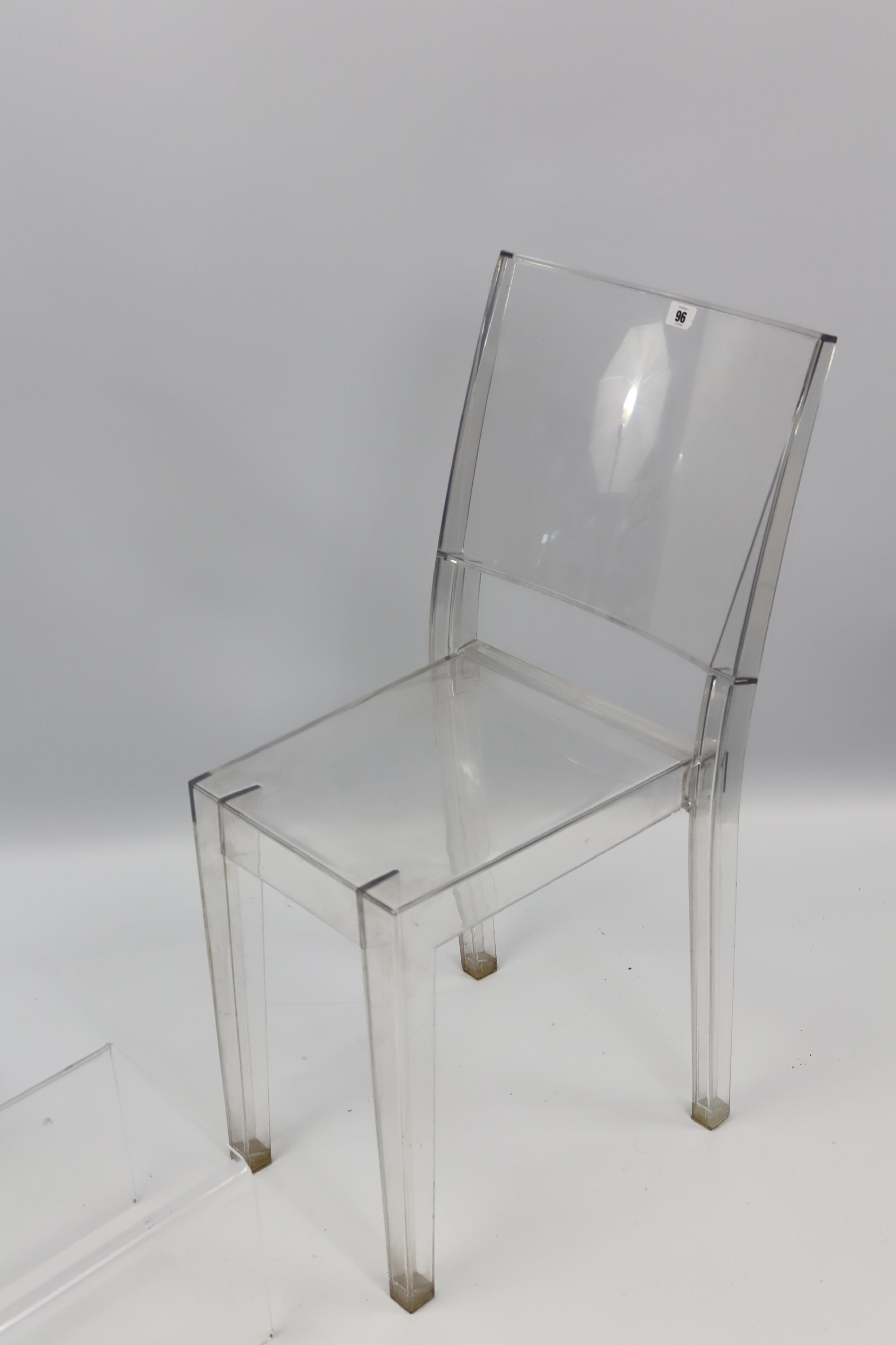 A pair of Italian “La Marie” clear Perspex dining chairs by Starck for Kartell; & a similar - Image 2 of 10