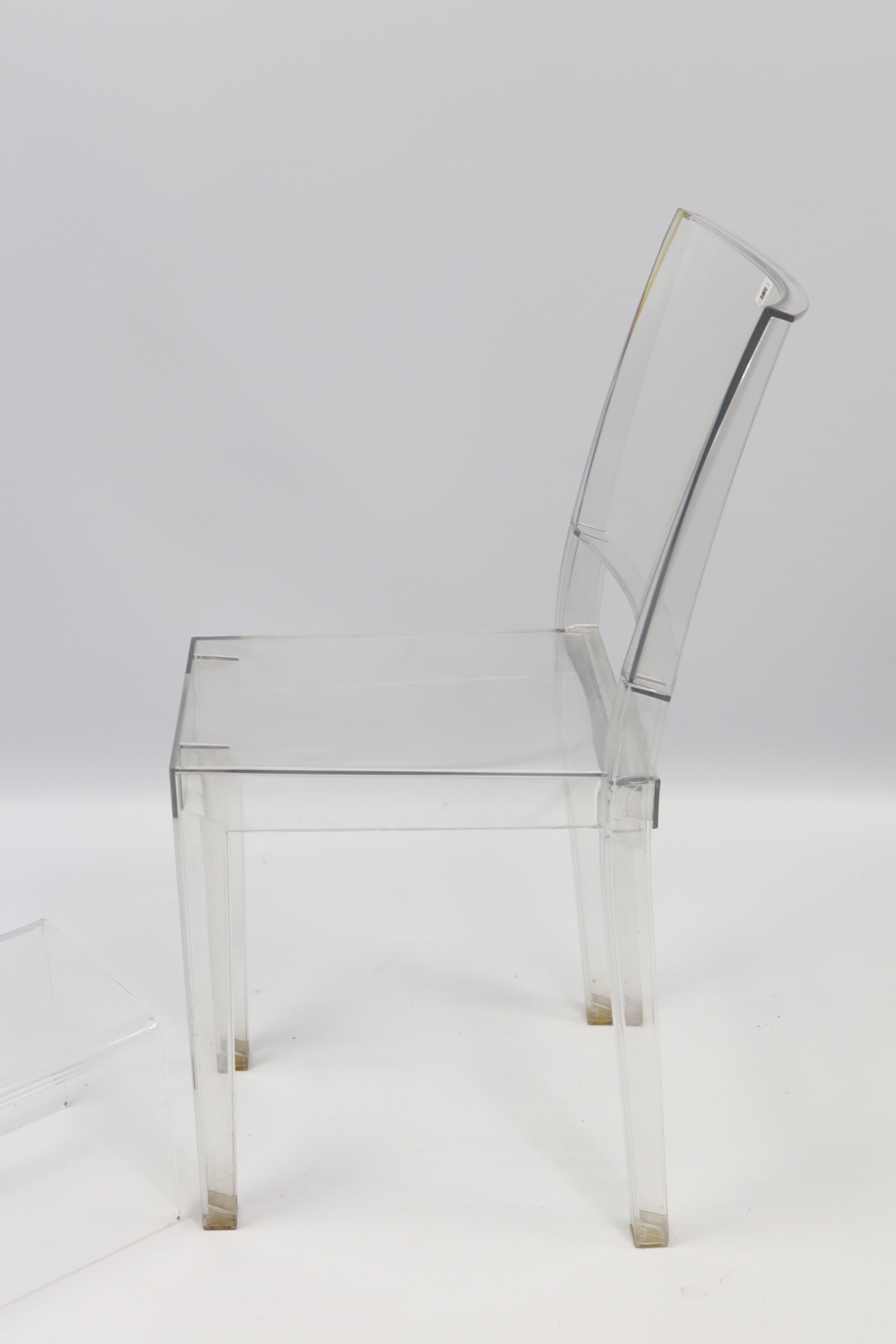 A pair of Italian “La Marie” clear Perspex dining chairs by Starck for Kartell; & a similar - Image 4 of 10