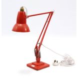 A Herbert Terry & Sons of Redditch anglepoise desk lamp (red).