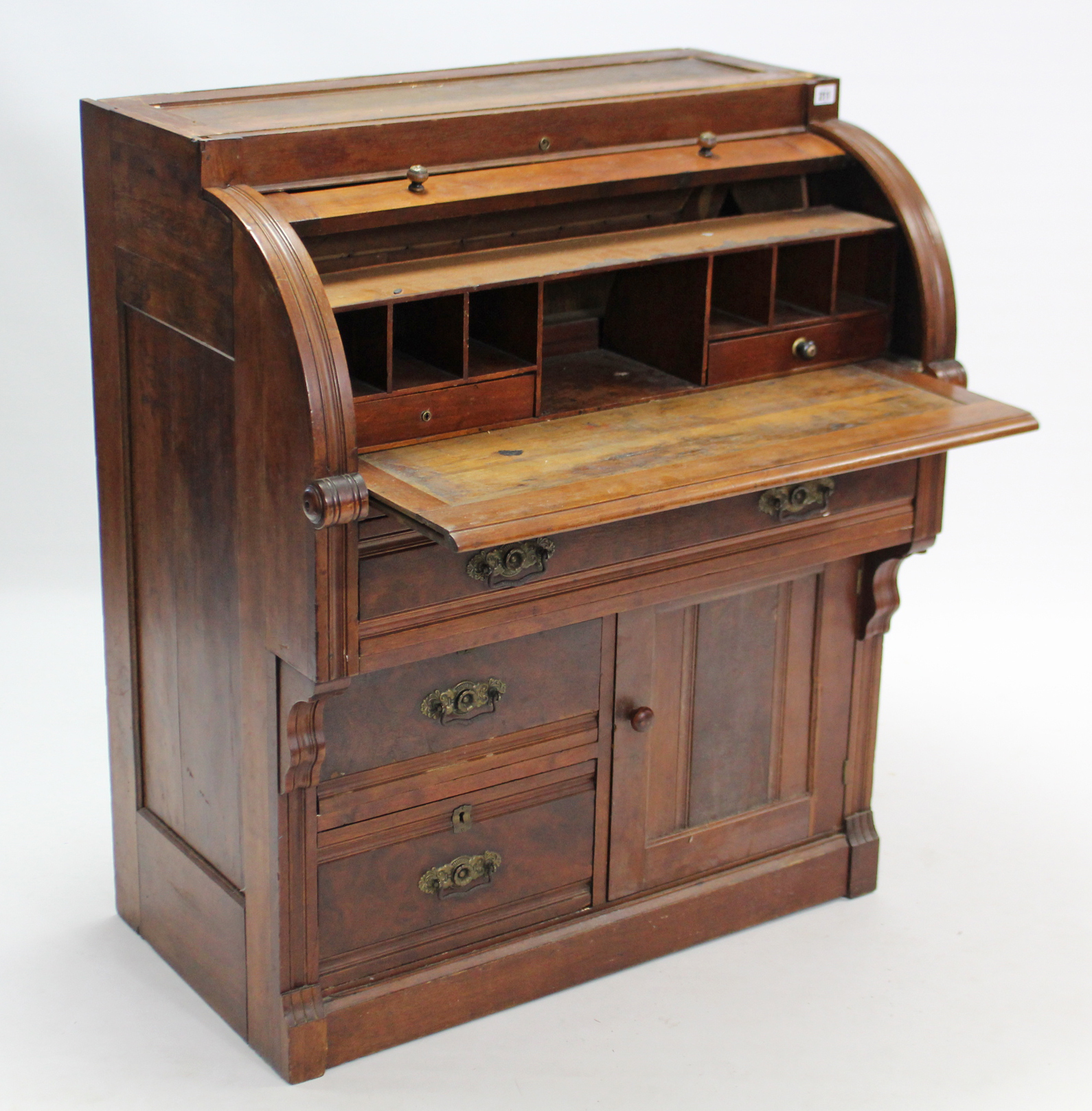 A 19th century tall bookcase the upper part with three adjustable shelves (lacking one glazed - Image 3 of 4