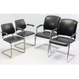 Two pairs of office elbow chairs.