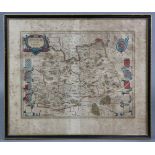 BLAEU, Johan & Willem (after). A County Map titled: “SURRIA, vernacule SURREY”, hand-coloured double