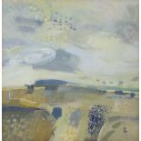 MALCOLM ASHMAN (Born 1957). An extensive rural landscape titled: “Clouds, Salisbury Plain”. Signed