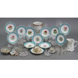 A Victorian porcelain eleven-piece part dessert service, comprising a pair of comports & a set of