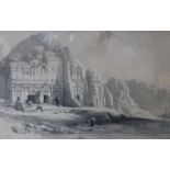 After DAVID ROBERTS, R. A. (1796-1864). A 19th century lithograph titled: “Petra, March 8th,
