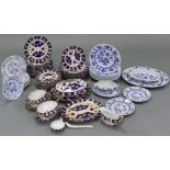 A Cauldon blue & white ‘Onion’ pattern twenty two piece part dinner service; seven Meissen ‘Onion’