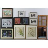 Twenty-four various decorative pictures, each in glazed frame.