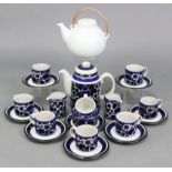 An ARABIA (Finnish) “SAARA” pattern twenty piece tea & coffee service; & a ditto white glazed teapot