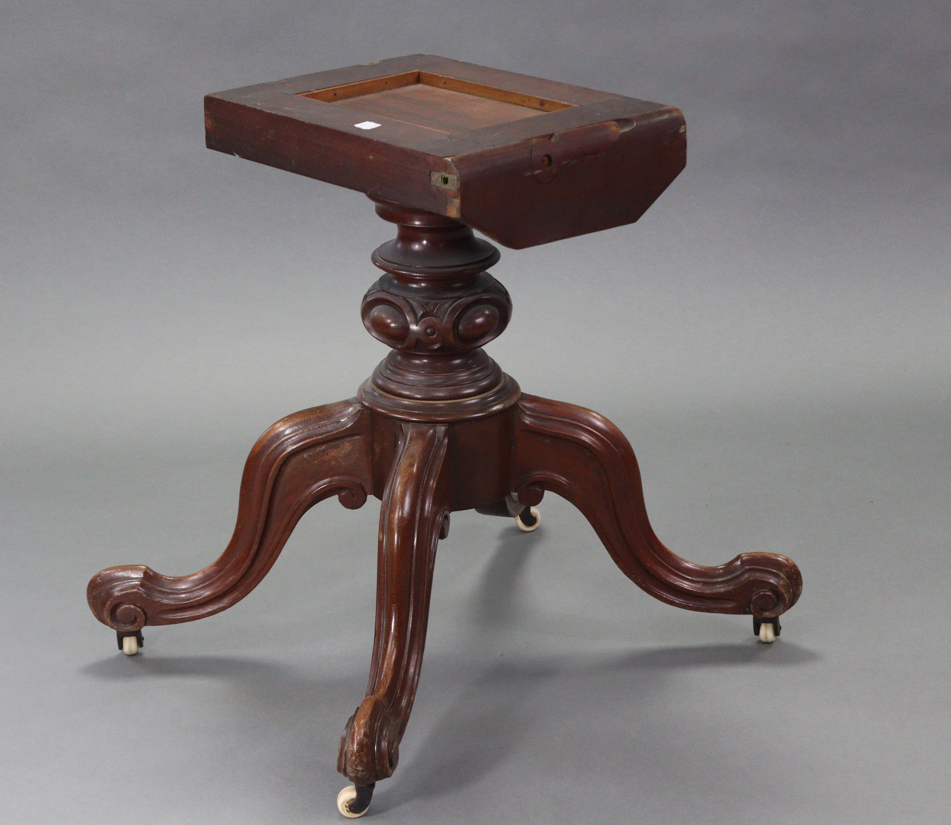 A mid-Victorian mahogany tilt-top oval centre table, with moulded edge, on bulbous carved centre - Image 3 of 3
