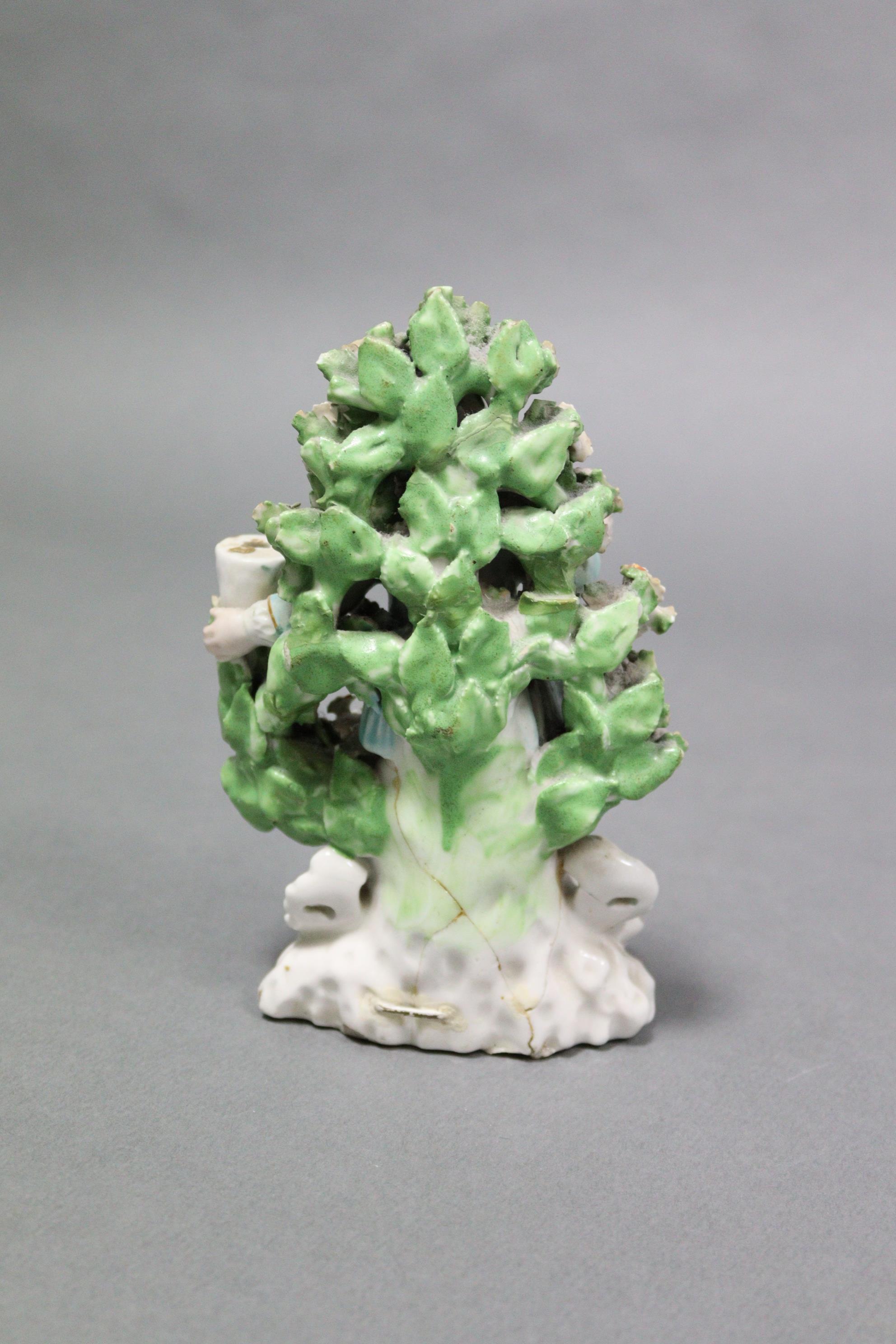 A Bloor Derby porcelain model of a peacock on floral-encrusted mound base with gilt scroll border, - Image 6 of 6